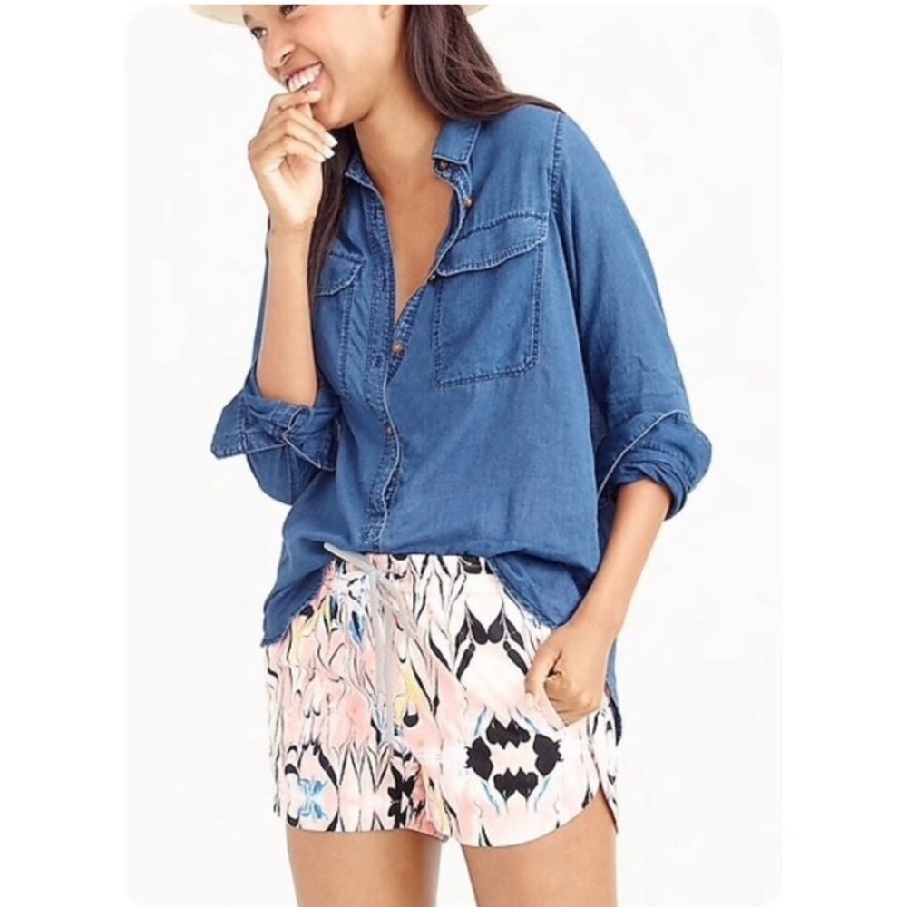 J.Crew Easy Short in the "Pink Marble" print.